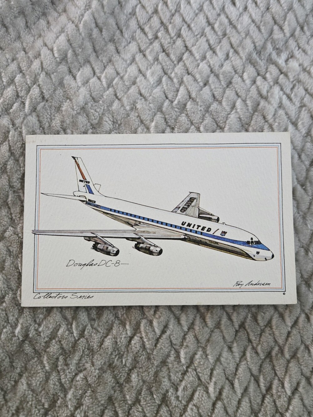 Vintage United Airlines Douglas DC 8 Airplane Postcard Aviation Collectible